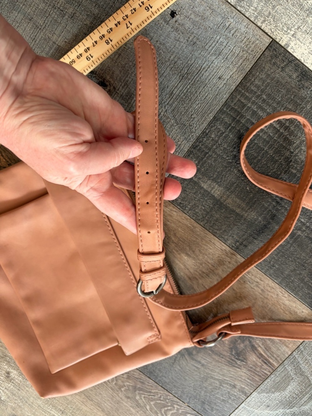 Universal Thread Cognac Blush Faux Leather Crossbody Bag | Target - Picture 7 of 8